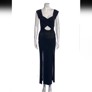 PUCCI LARGE BLACK CARWASH HEM MAXI DRESS